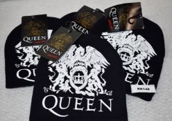 6 x Queen Unisex Beanie Hats - Officially Licensed Merchandise - New With Tags - RRP £108 - Ref: