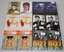 12 x Packs of Themed Playing Cards Featuring Kiss, Jimi Hendrix, Fender, Elvis, David Bowie & Pink