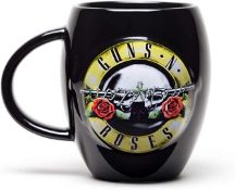 3 x Guns N Roses Large Oval Coffee Mugs in Gift Boxes - Officially Licensed Merchandise by Bravad -