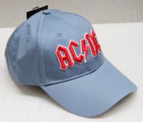 1 x ACDC Baseball Cap Featuring the Iconic ACDC Band Name Logo - Colour: Blue / Red - One Size With