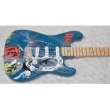 1 x Miniature Hand Made Guitar - Iron Maiden Fender Stratocaster - New & Unused - RRP £35 - Boxed
