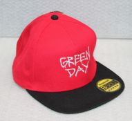 1 x Greenday Baseball Cap - Colour: Black / Red - One Size With Adjustable Strap - Officially