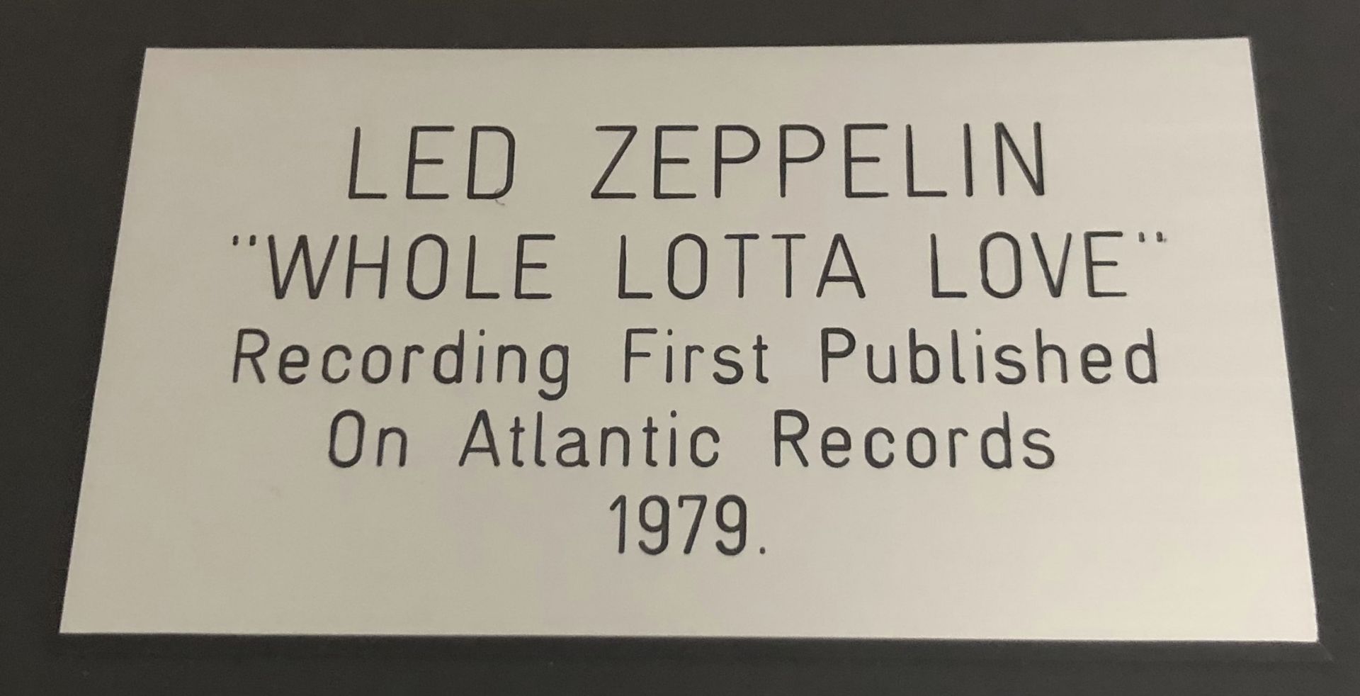 1 x Led Zeppelin 'Whole Lotta Love Immigrant Song' Silver 7 Inch Vinyl - Mounted and Presented in - Image 3 of 3