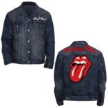 1 x Rolling Stones Denim Jacket With Iconic Tongue Logo - Size: XL - Officially Licensed