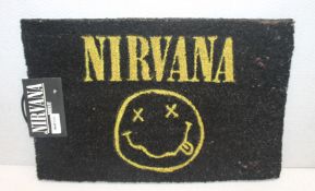 1 x Nirvana Heavy Duty Doormat - Size: 62 x 40 cms - Officially Licensed Merchandise by Pyramid -