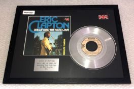 1 x Eric Clapton Willie and Hand Jive Silver 7 Inch Vinyl - Mounted and Presented in Black Frame -