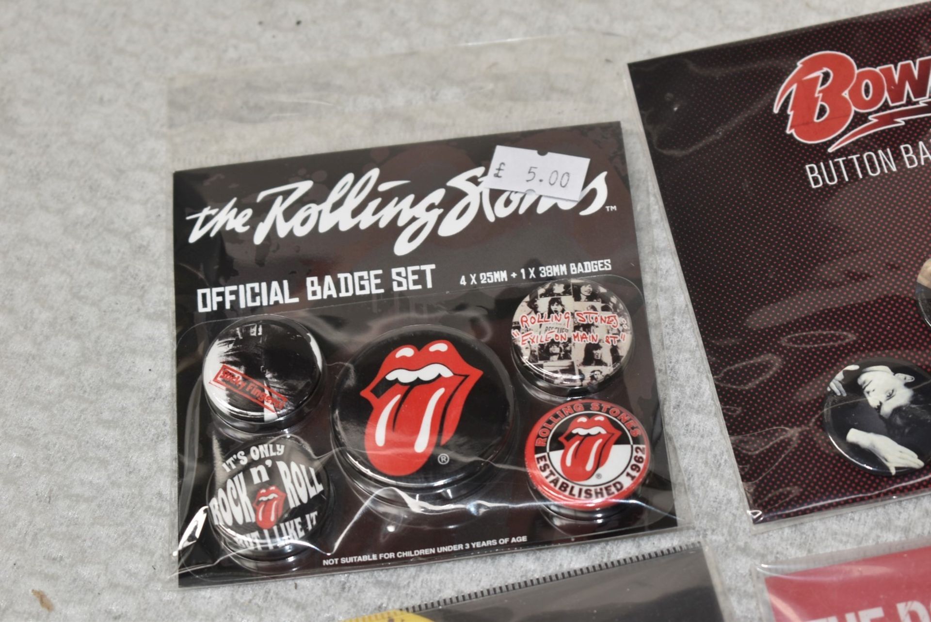 Approx 70 x Various Button Badge Multipack Sets - Rolling Stones, Nirvana, Guns n Roses, David - Image 3 of 9