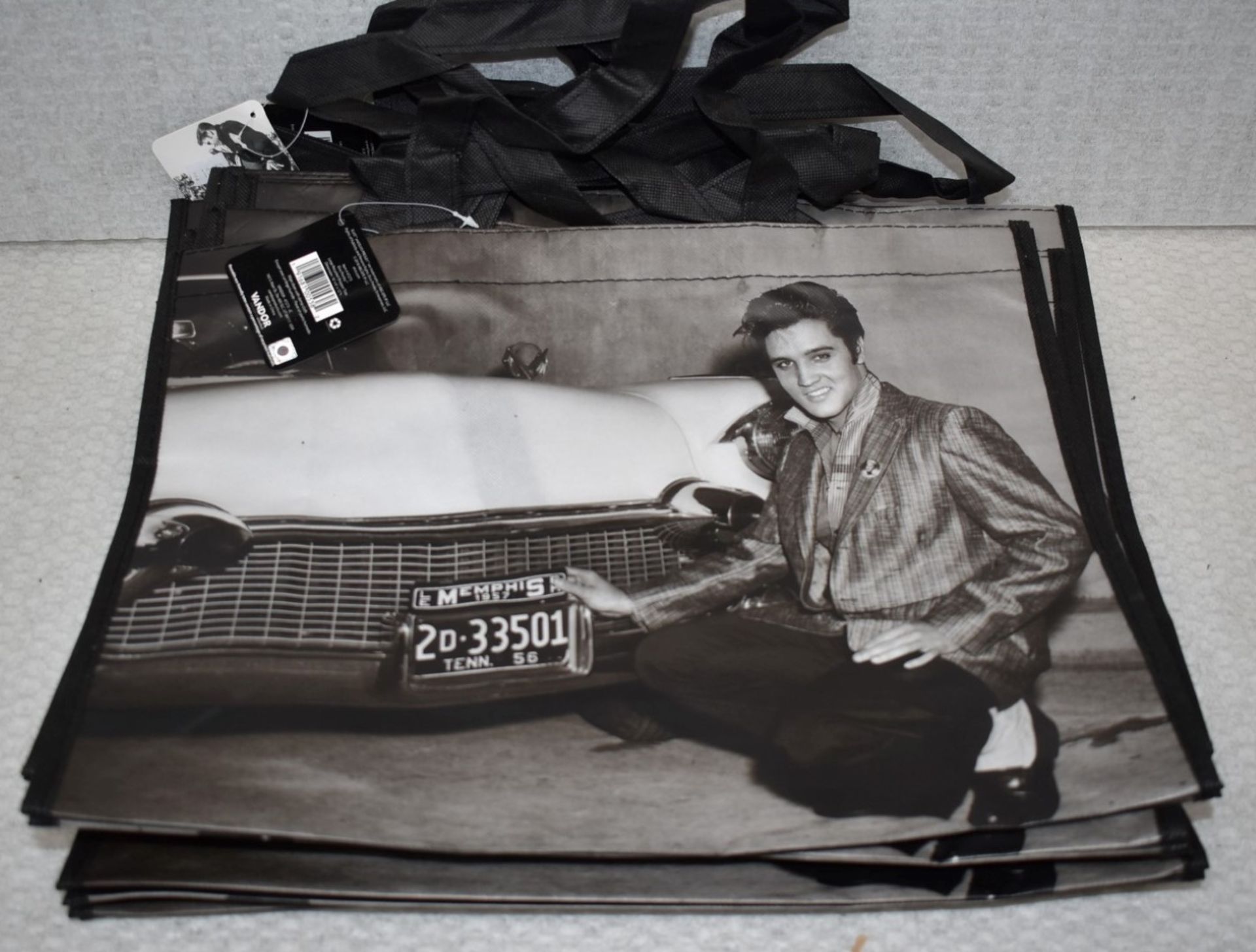 9 x Elvis Presley Eco Tote Shopper Bags - Size: 40 x 30 cms - Polypropylene Eco Material With - Image 5 of 5