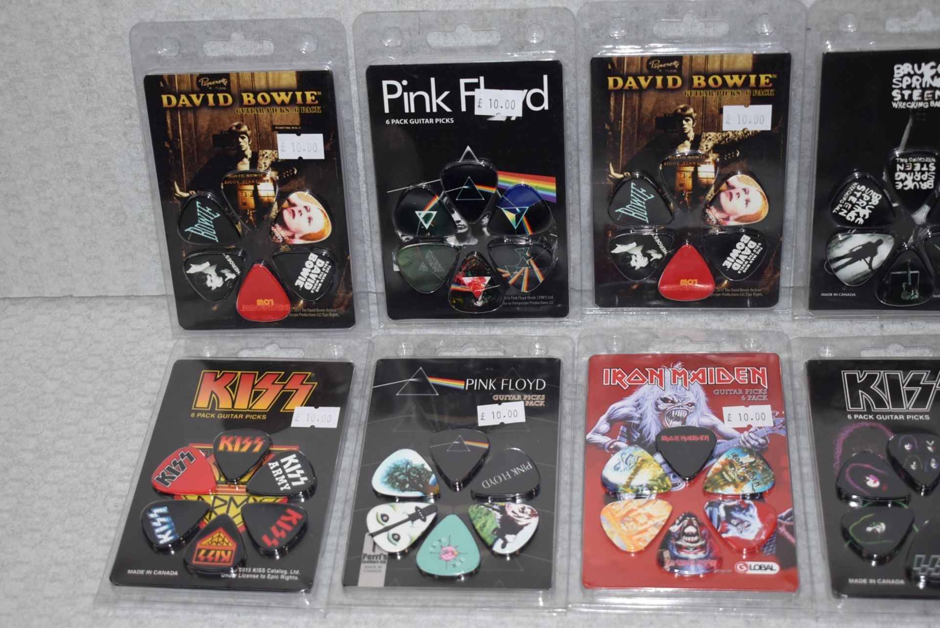 10 x Assorted Guitar Pick Multipacks By Perri's- 6 Picks Per Pack - Bowie, Pink Floyd, Kiss, Iron - Image 2 of 5