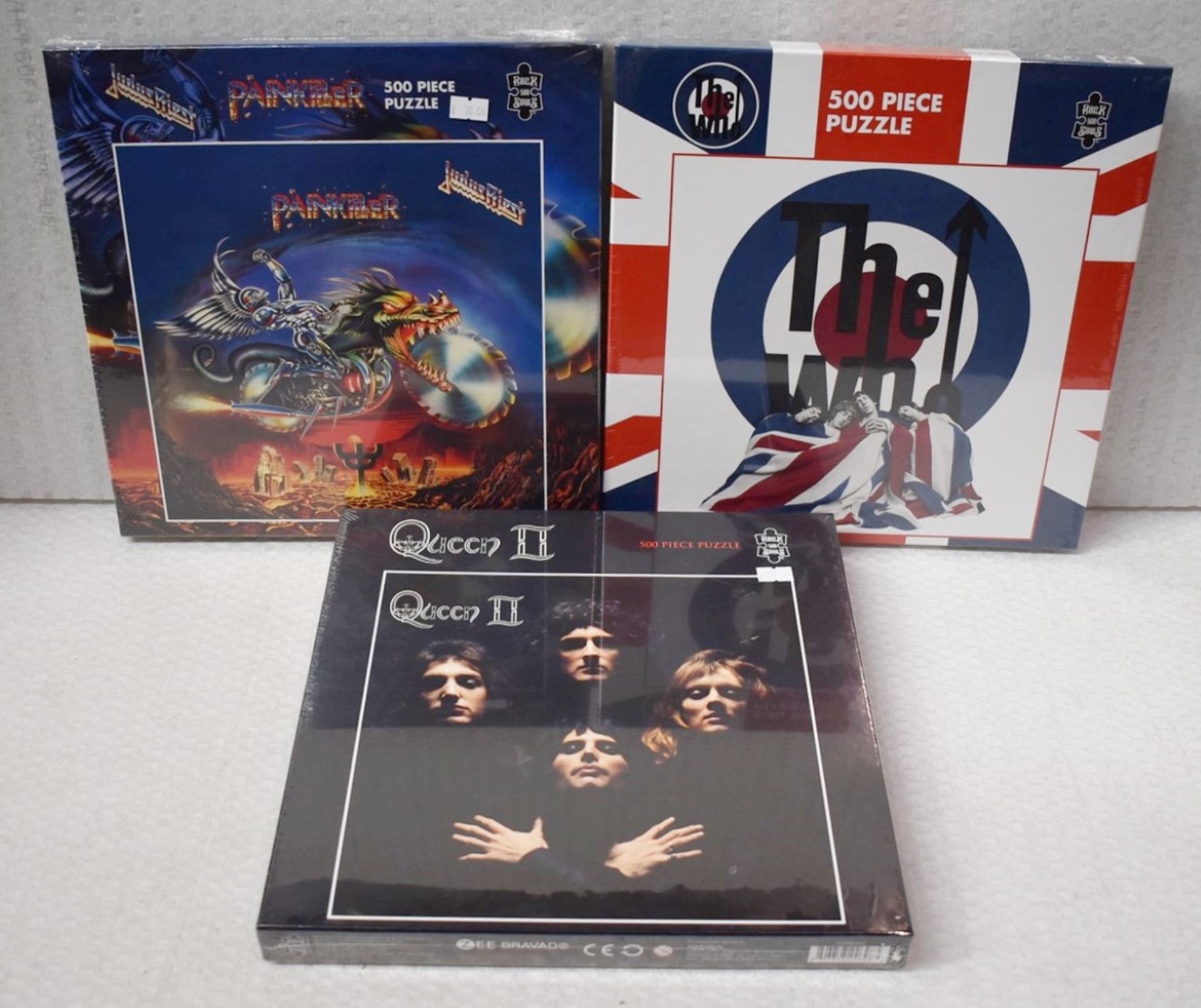 3 x 500 Piece Jigsaws By Rock Saws - Includes Judas Priest, Queen & The Who - Officially Licensed