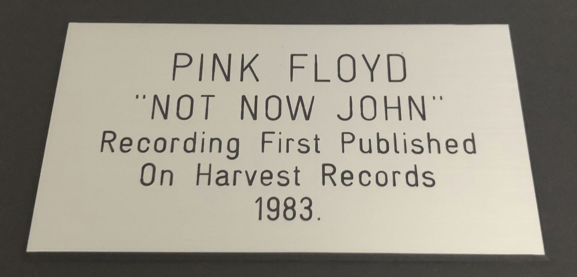 1 x Pink Floyd 'Not Now John' Silver 7 Inch Vinyl - Mounted and Presented in Black Frame - Ref: - Image 3 of 3