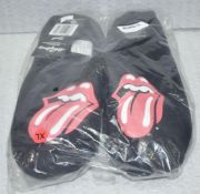 1 x Pair of Rolling Stones Slippers - Officially Licensed Merchandise by Bravado - Size: Extra