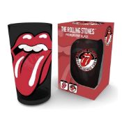 3 x Rolling Stones Premium Coloured Drinking Glasses With Iconic Tongue Logo in Black/Red -