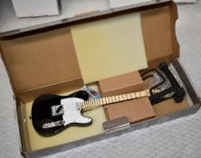 1 x Miniature Hand Made Guitar by Baby Axe - Black Fender Telecaster - New & Unused - RRP £35 -