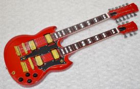 1 x Miniature Hand Made Guitar - Led Zeppelin Jimmy Page Twin Neck Gibson SG - New & Unused - RRP £