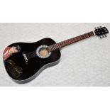 1 x Miniature Hand Made Guitar - Elvis Presley Black Gibson Acoustic Guitar - New & Unused - RRP £