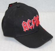 1 x ACDC Baseball Cap Featuring the Iconic ACDC Band Name Logo - Colour: Black / Red - One Size