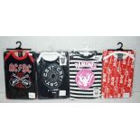 4 x Rock n Roll Themed Baby Suits - For Ages 0-3 Months - Features Ramones, Johnny Cash and ACDC -