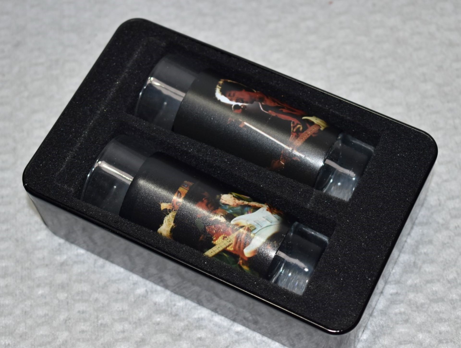 3 x Jimi Hendrix 2oz Shot Glass Silhouette Sets in Metal Collectors Case - Officially Licensed - Image 6 of 7