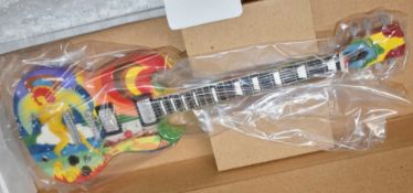 1 x Miniature Hand Made Guitar - Eric Clapton Psychedelic Gibson SG - New & Unused - RRP £35 -