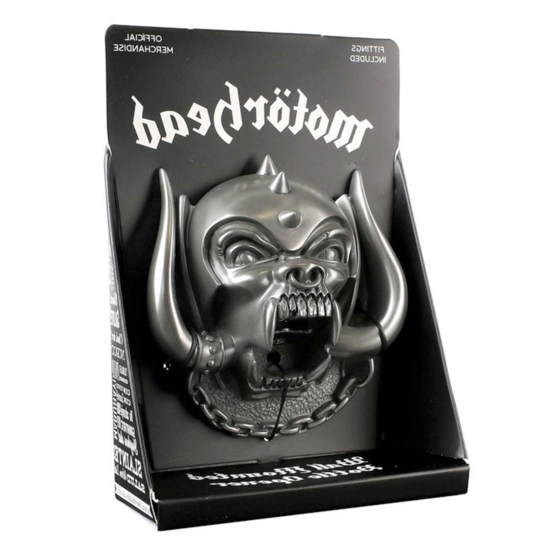 1 x Motorhead Wall Mounted Bottle Opener - Snaggletooth With a Gun Metal Finish - By Beer Buddies -