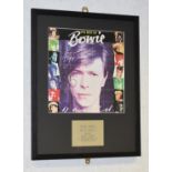1 x Framed DAVID BOWIE Autograph - Best of Bowie LP Signed By David Bowie at Nottingham Rock City