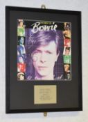 1 x Framed DAVID BOWIE Autograph - Best of Bowie LP Signed By David Bowie at Nottingham Rock City
