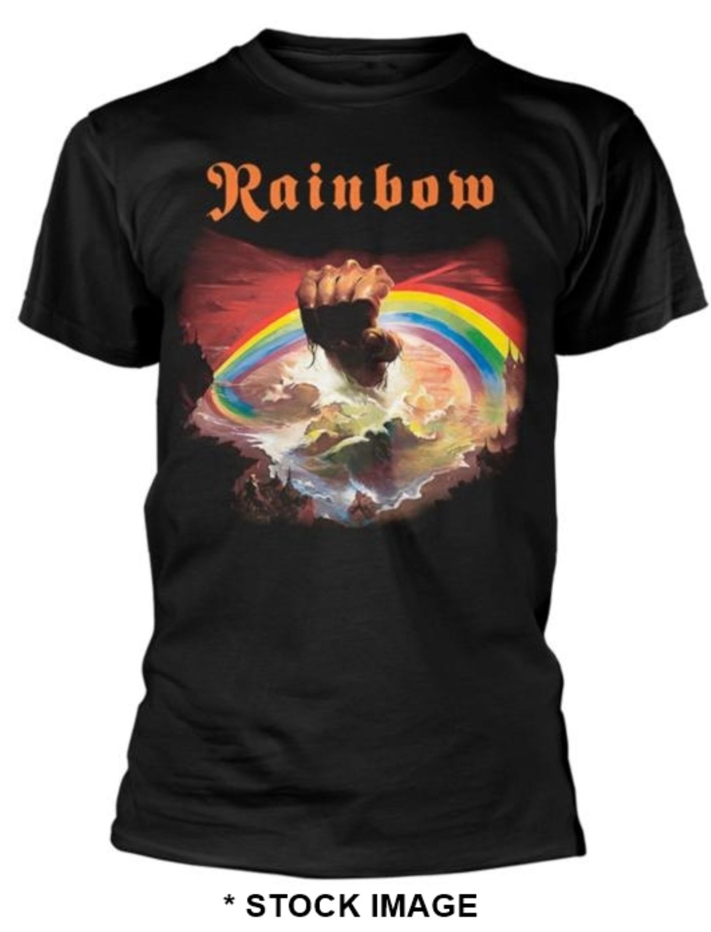 1 x RAINBOW Rainbow Rising Short Sleeve Men's T-Shirt by Gildan - Size: XXL - Colour: Black - New &