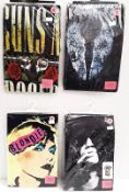 4 x Rock and Roll Themed Guns N' Roses, Coldplay, Slash and Blondie Ladies T-Shirts - Size: Small -