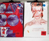 2 x DAVID BOWIE Various Designs Short Sleeve Ladies T-Shirts - Size: Large - Officially Licensed