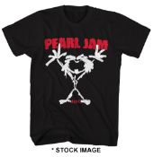 1 x PEARL JAM Alive Stickman Short Sleeve Men's T-Shirt by Gildan - Size: Small - Colour: Black -