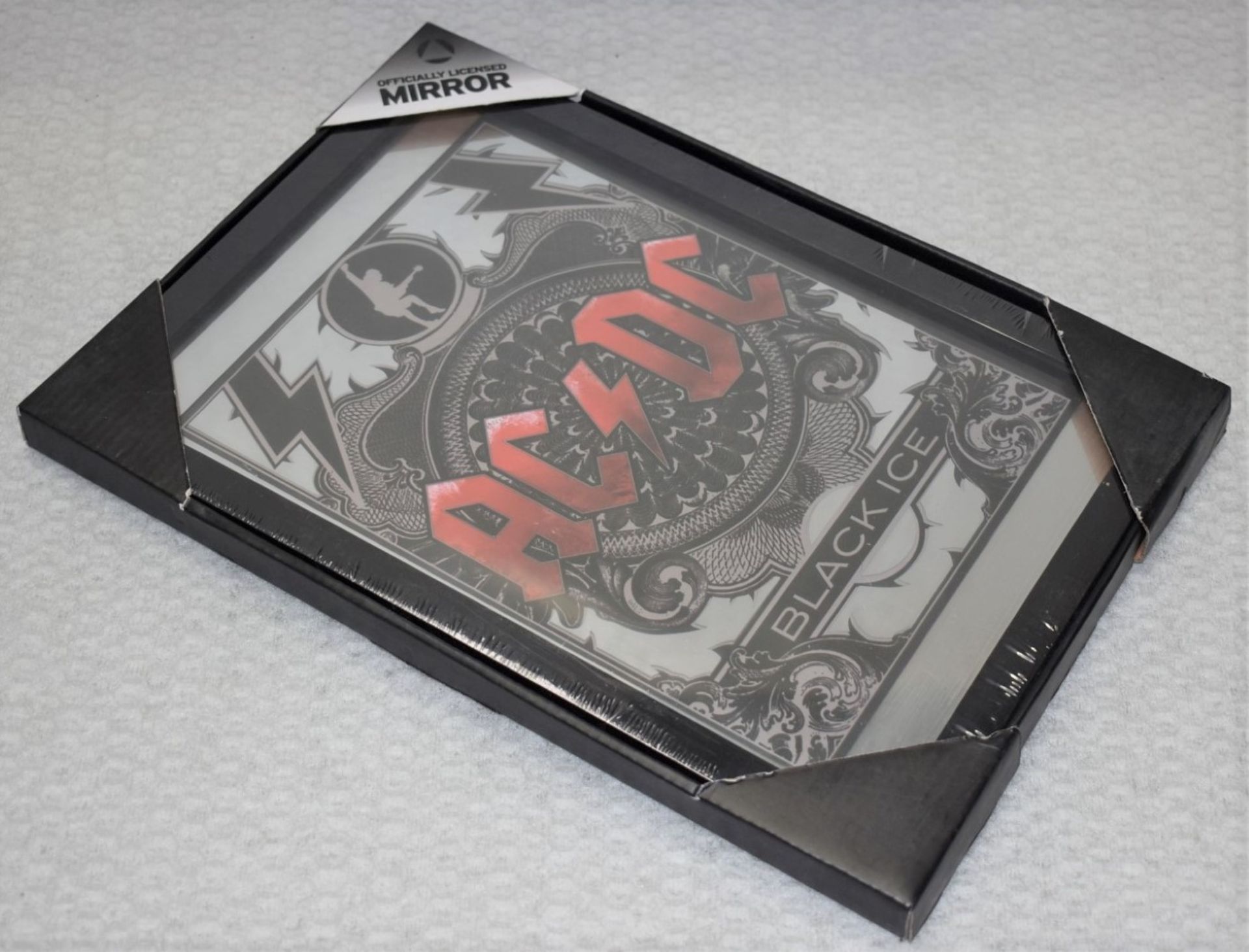 1 x ACDC Black Ice Wall Mirror - Officially Licensed Merchandise - Size: 32 x 22 cms -New &