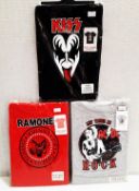 3 x Rock and Roll Themed KISS, Ramones and AC/DC Short Sleeve Baby T-Shirts - Size: 6 Months -