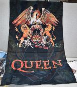 1 x Queen Freddie Mercury Crest Logo Album Cover Textile Fabric Poster Flag - Size: 104 x 70 cms -