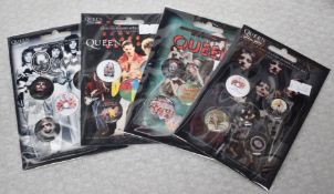 20 x Queen Button Badge Sets - Four Various Design Included - Five Badges Per Set - 190 x Badges in