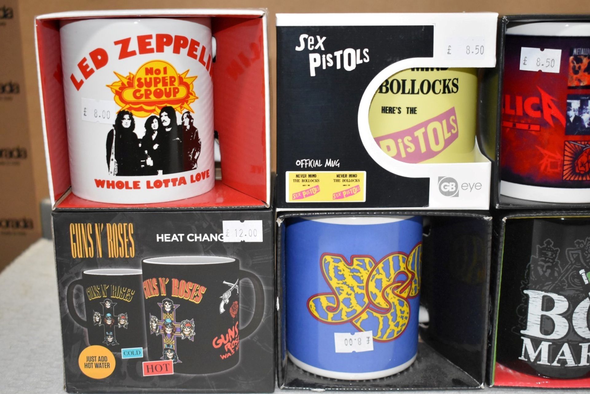 6 x Assorted Rock n Roll Themed Band Drinking Mugs - Includes Led Zeppelin, Sex Pistols, Guns n - Image 2 of 3