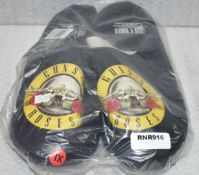 1 x Pair of Guns n Roses Slippers - Officially Licensed Merchandise by Bravado - Size: Extra