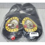 1 x Pair of Guns n Roses Slippers - Officially Licensed Merchandise by Bravado - Size: Extra