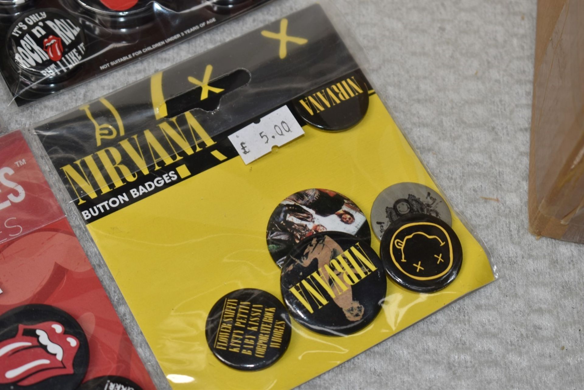 Approx 70 x Various Button Badge Multipack Sets - Rolling Stones, Nirvana, Guns n Roses, David - Image 7 of 9