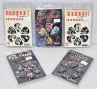 5 x Assorted Guitar Pick Multipacks By Perri's - Pink Floyd, Marquee Club, Kiss, Iron Maiden - 6