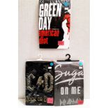 3 x Rock and Roll Themed Def Leppard, AC/DC and Green Day Ladies T-Shirts - Size: Large -