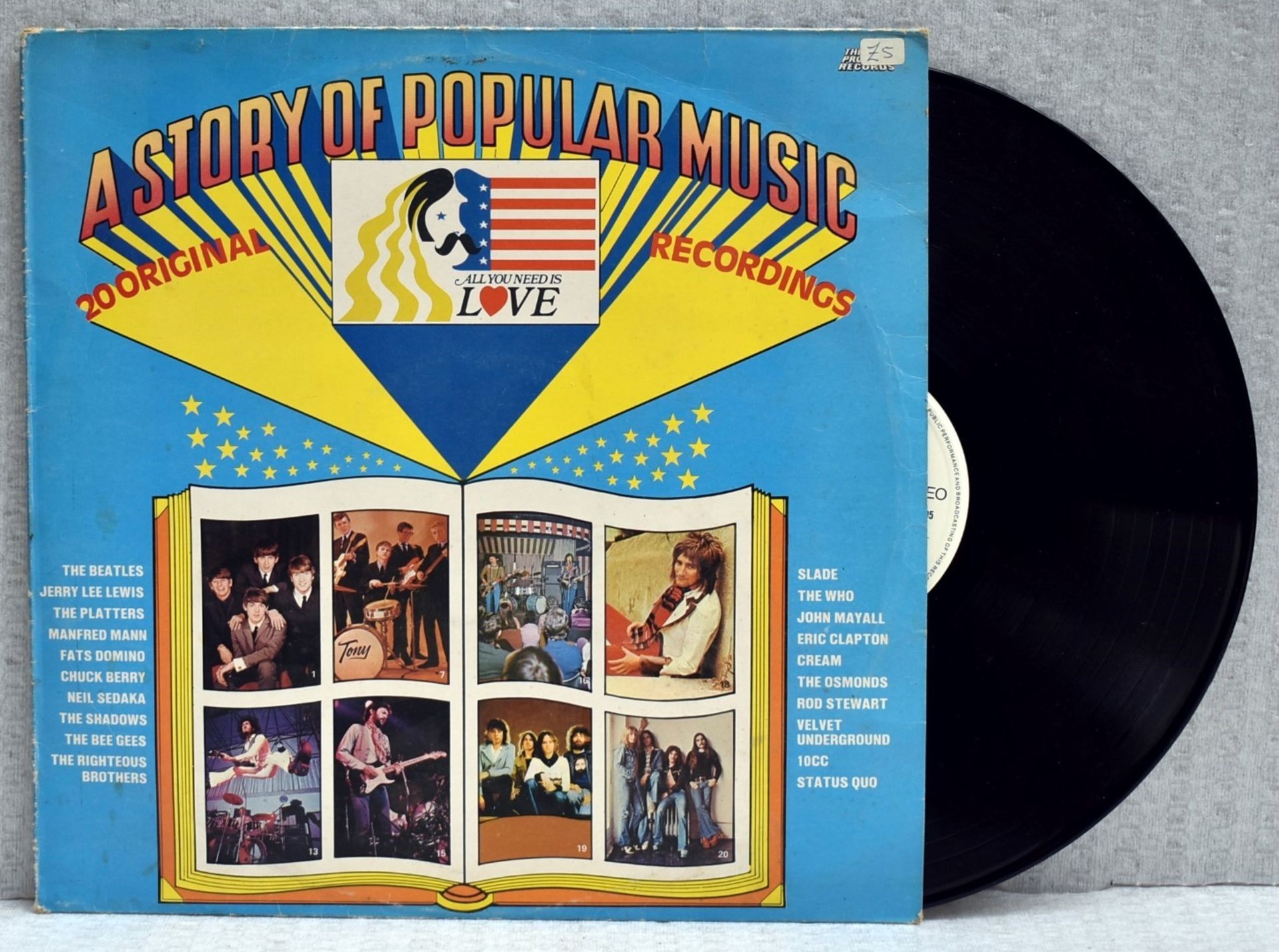 1 x A Story Of Popular Music, 20 Original Recordings by Theatre Projects Records 2 Sided 12 Inch