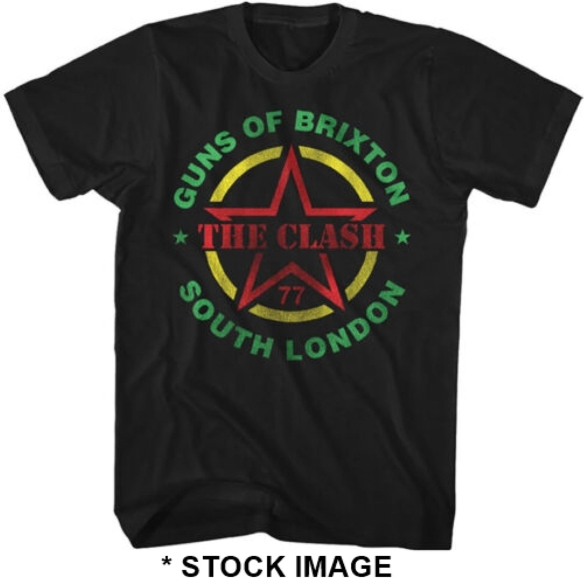 1 x THE CLASH Guns Of Brixton Logo Short Sleeve Men's T-Shirt by Tultek- Size: XXL - Colour: