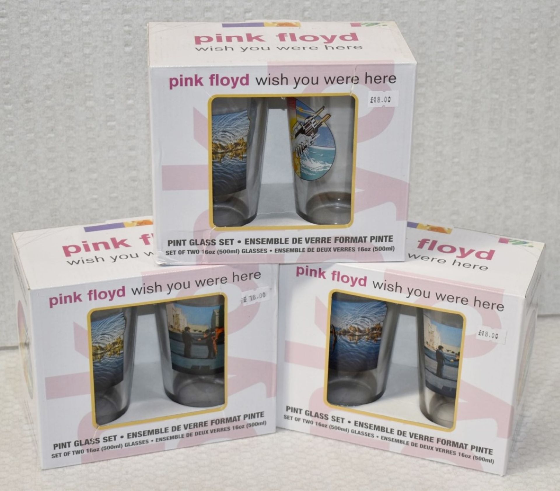 3 x Sets of Pink Floyd 'Wish You Were Here' Drinking Glass Gift Packs - Each Pack Contains 2 x 16oz - Image 8 of 8