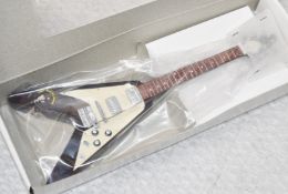 1 x Miniature Hand Made Guitar - T-Rex Marc Bolan Gibson Flying V - New & Unused - RRP £35 - Boxed