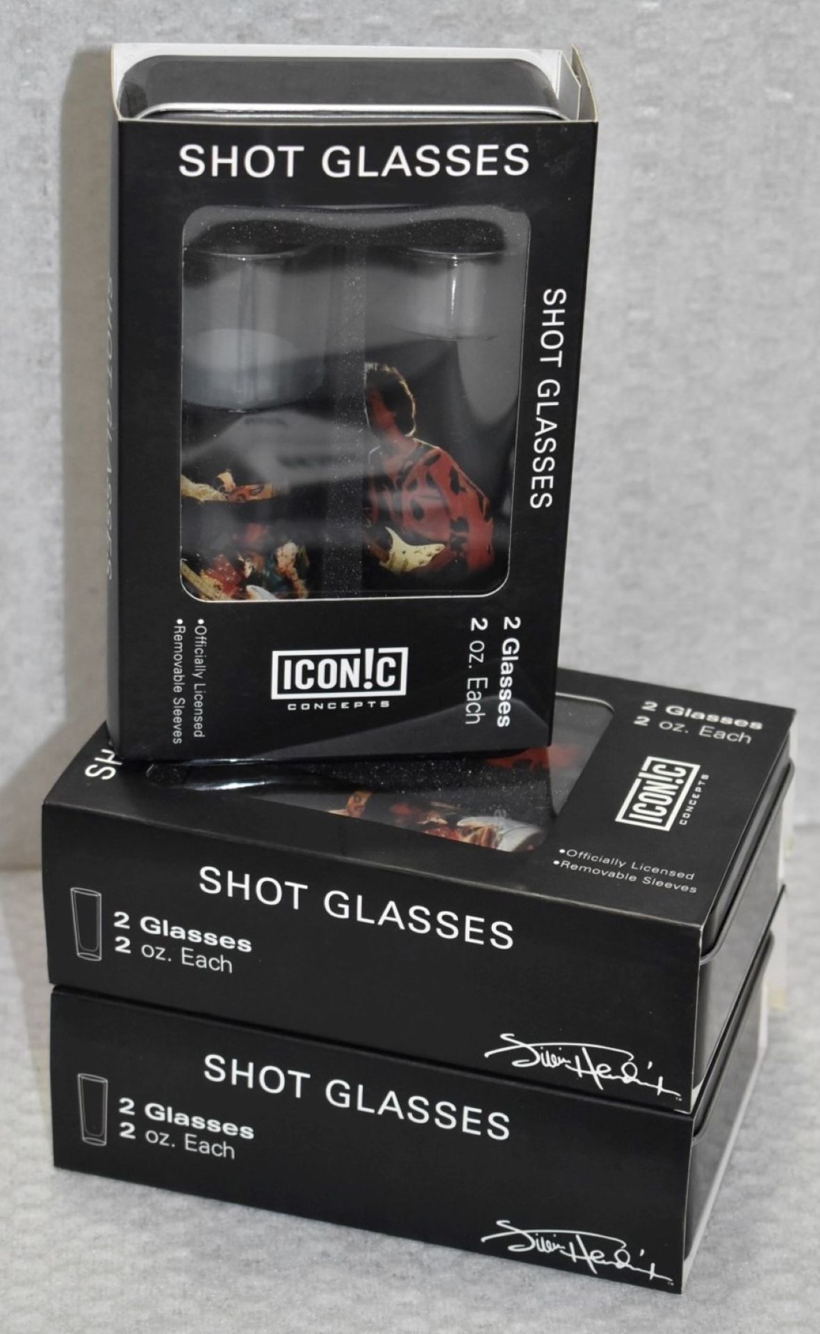 3 x Jimi Hendrix 2oz Shot Glass Silhouette Sets in Metal Collectors Case - Officially Licensed - Image 7 of 7