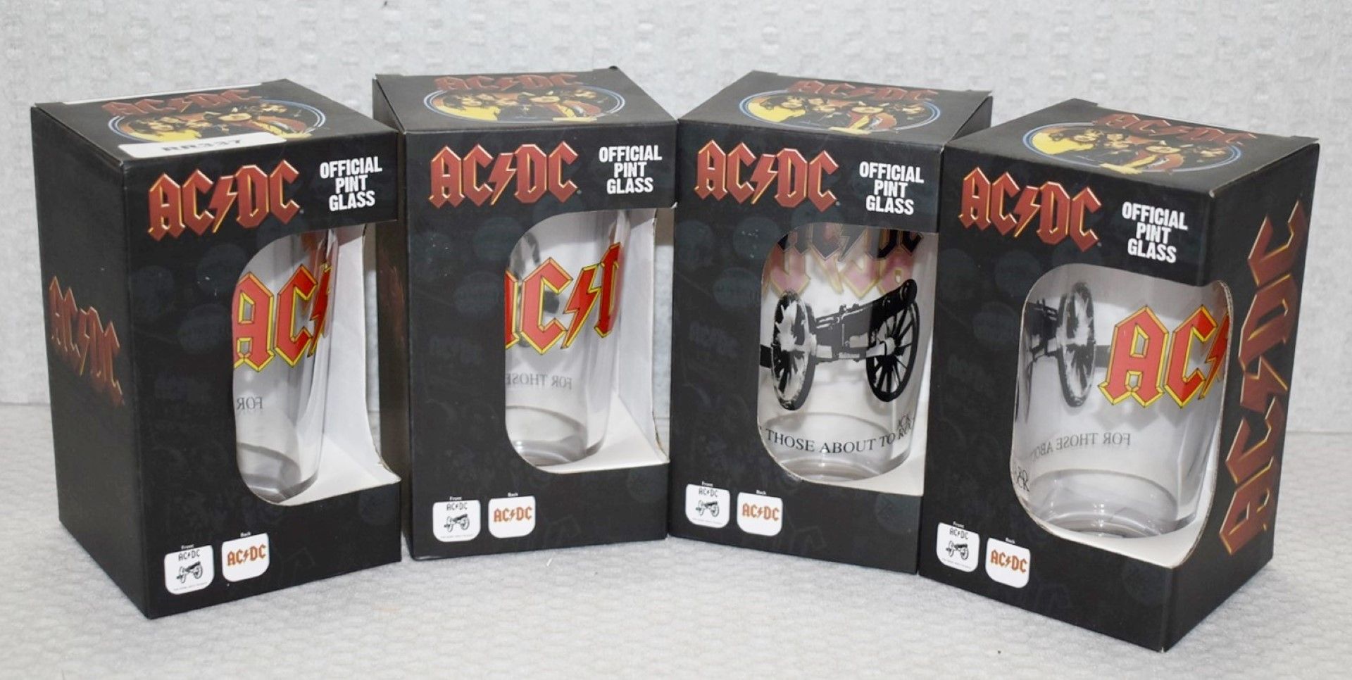 4 x Official ACDC Pint Glasses - Presented in Retail Packaging - Officially Licensed Merchandise - - Image 2 of 7