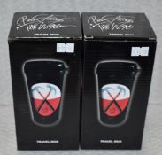 2 x Pink Floyd 'The Wall' Travel Mugs - Presented in Gift Boxes - Officially Licensed Merchandise -