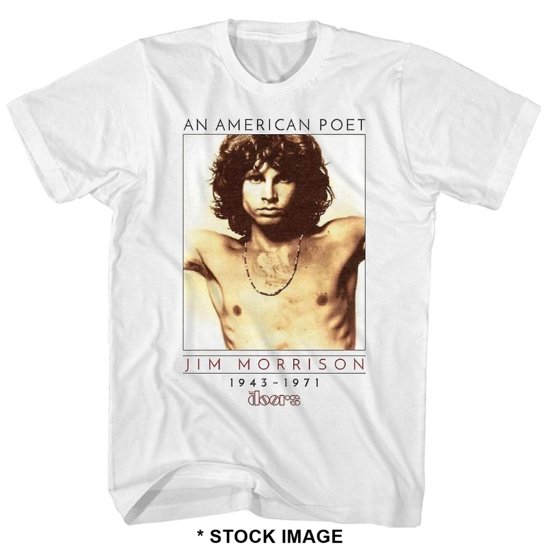 1 x THE DOORS Official Merchandise An American Poet Jim Morrison Logo T-Shirt - Size: XXL - Colour: