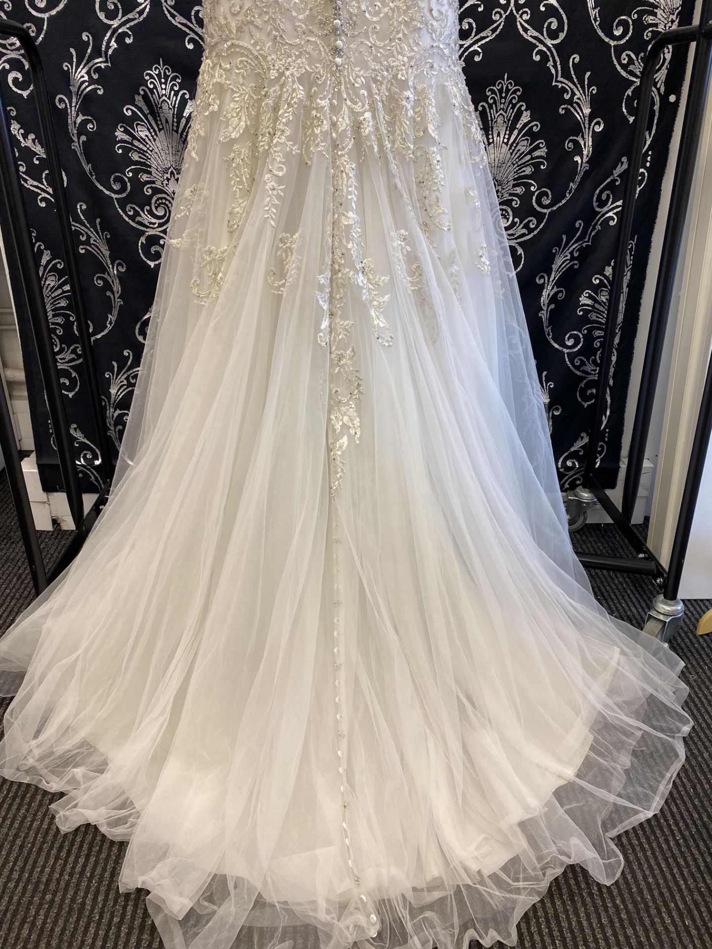 1 x ALLURE '9275' Timeless Strapless Lace And Chiffon Mermaid Designer Wedding Dress RRP £2,250 UK12 - Image 5 of 11